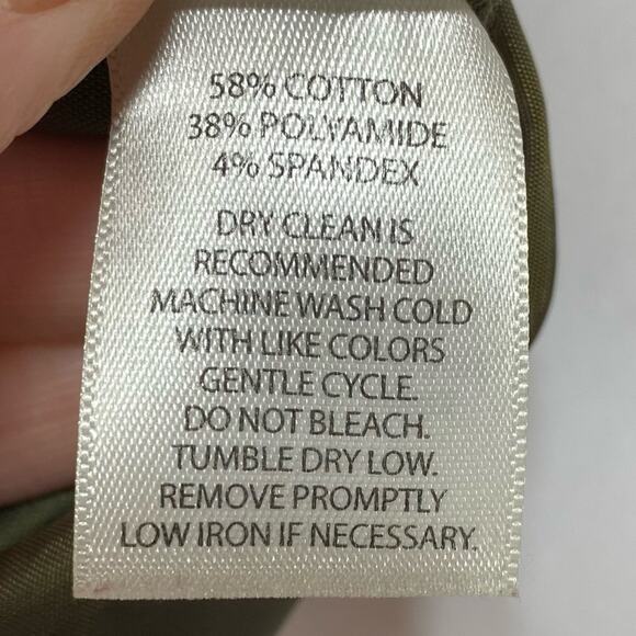 Ecru Military Green Ankle Zip Pants Size 8 - Picture 7 of 7